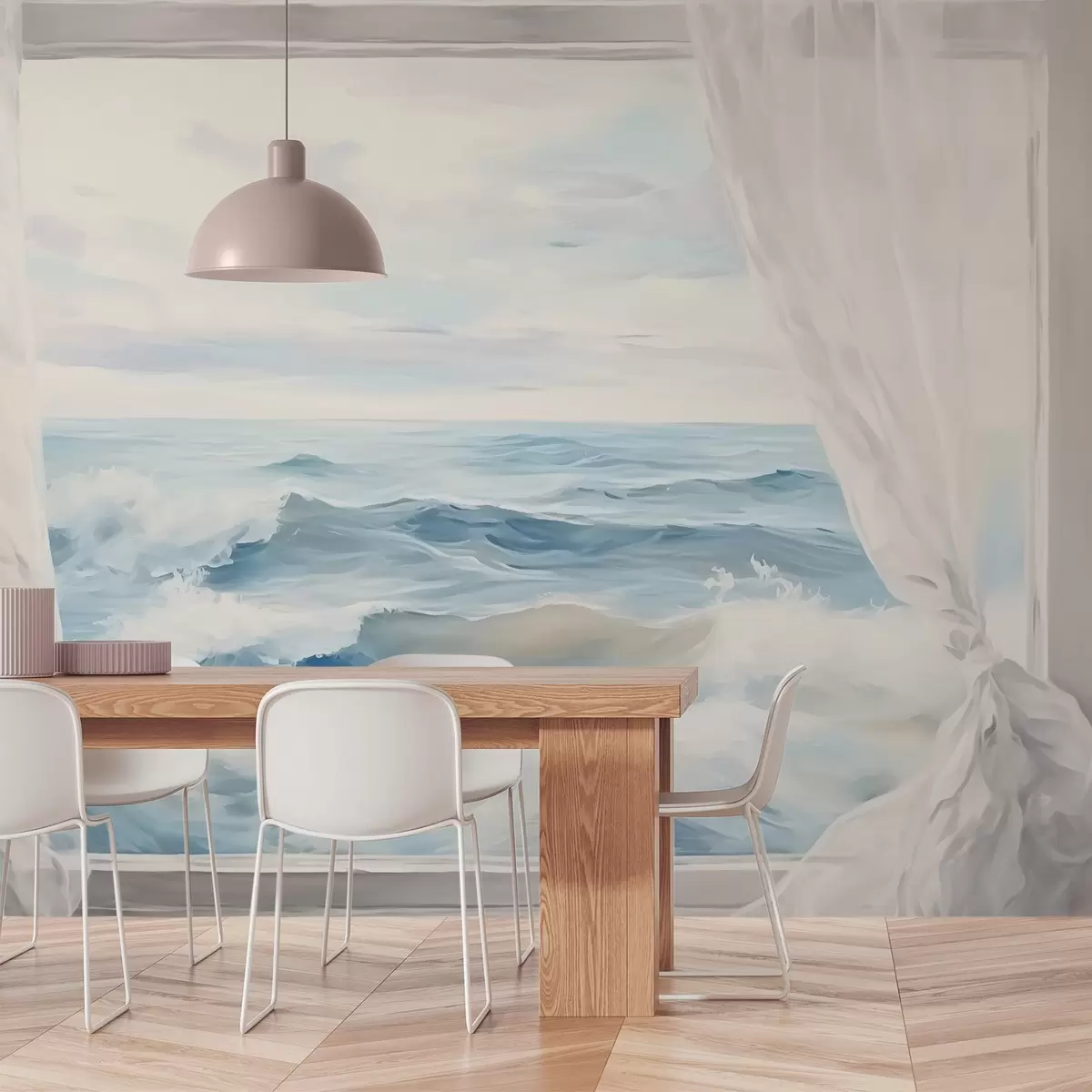 Fototapete Blick aus dem Fenster auf das Meer w04230