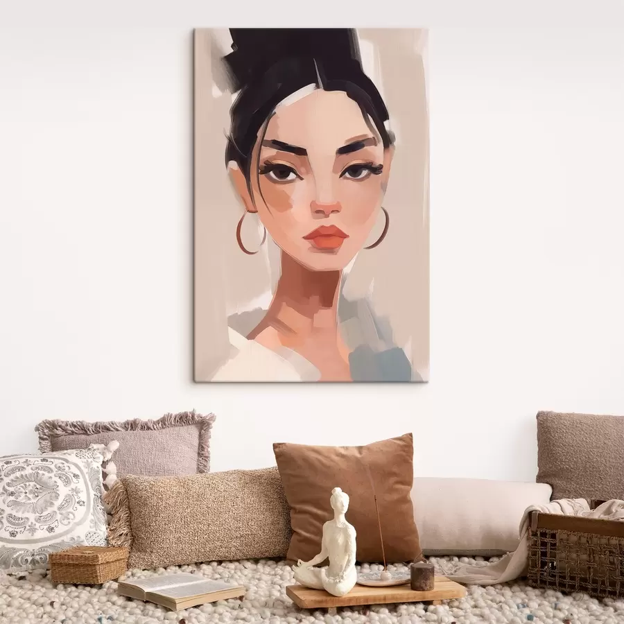 Wandbilder Mädchen mit schwarzem Haar s45013