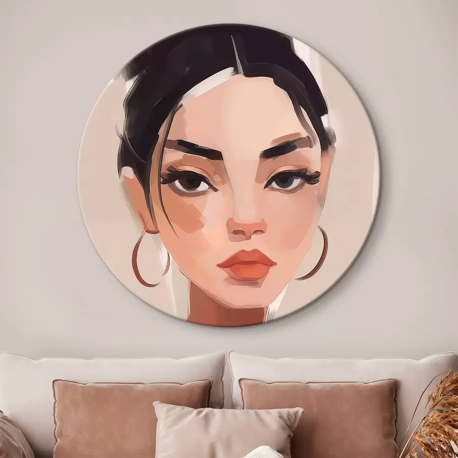 Wandbilder Mädchen mit schwarzem Haar r45013