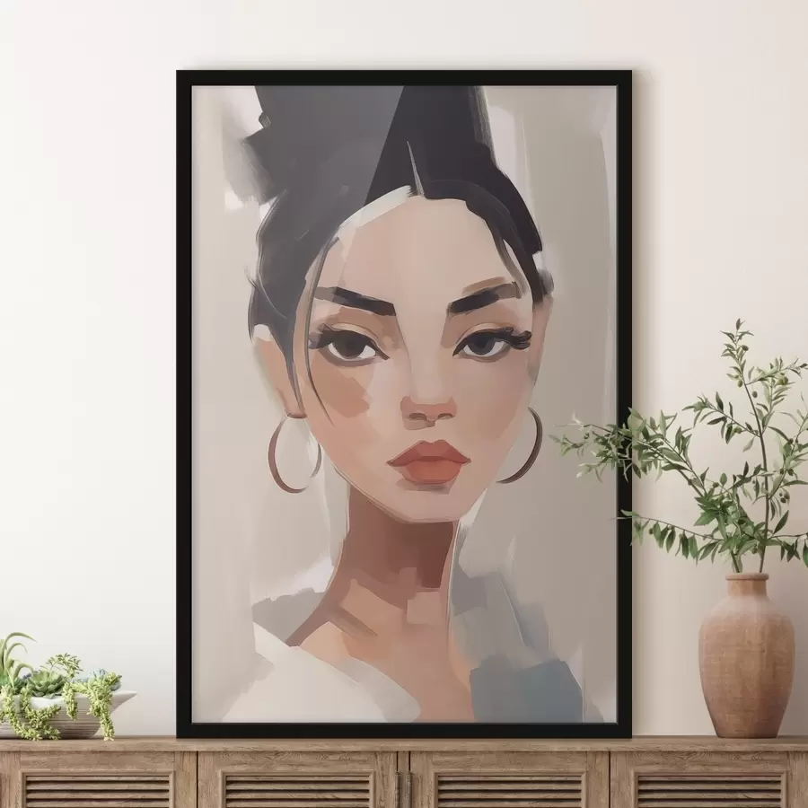 Fototapete Mädchen mit schwarzem Haar f45013