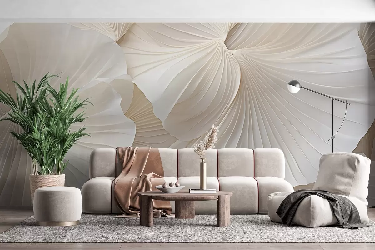 Fototapete blütenblätter, Blumen, weiß, cremefarben, Textur, Zartheit, dekorativ w04216