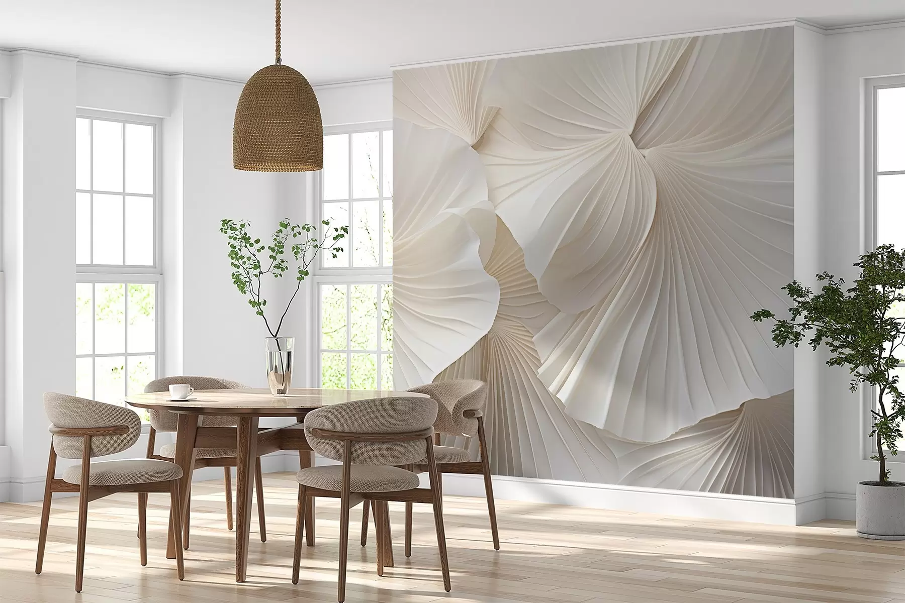 Fototapete blütenblätter, Blumen, weiß, cremefarben, Textur, Zartheit, dekorativ w04216