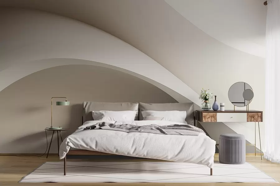 Fototapete abstraktion, Wellen, weiche Kurven, beige, glatt, Linien, modern w04217v1