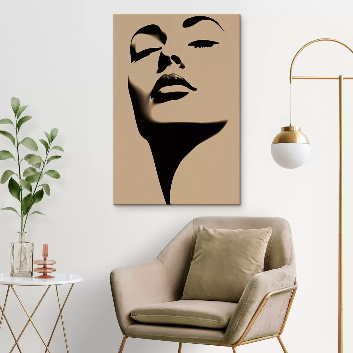 Wandbilder Silhouette eines Frauengesichts s45071