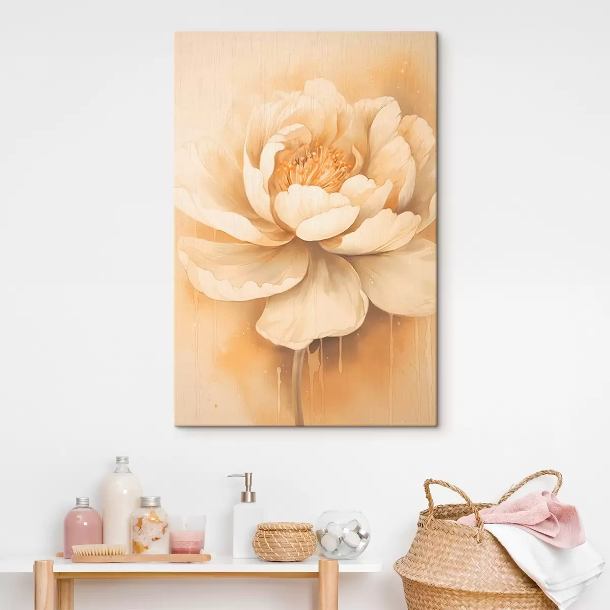 Wandbilder Große beige Blume s45081