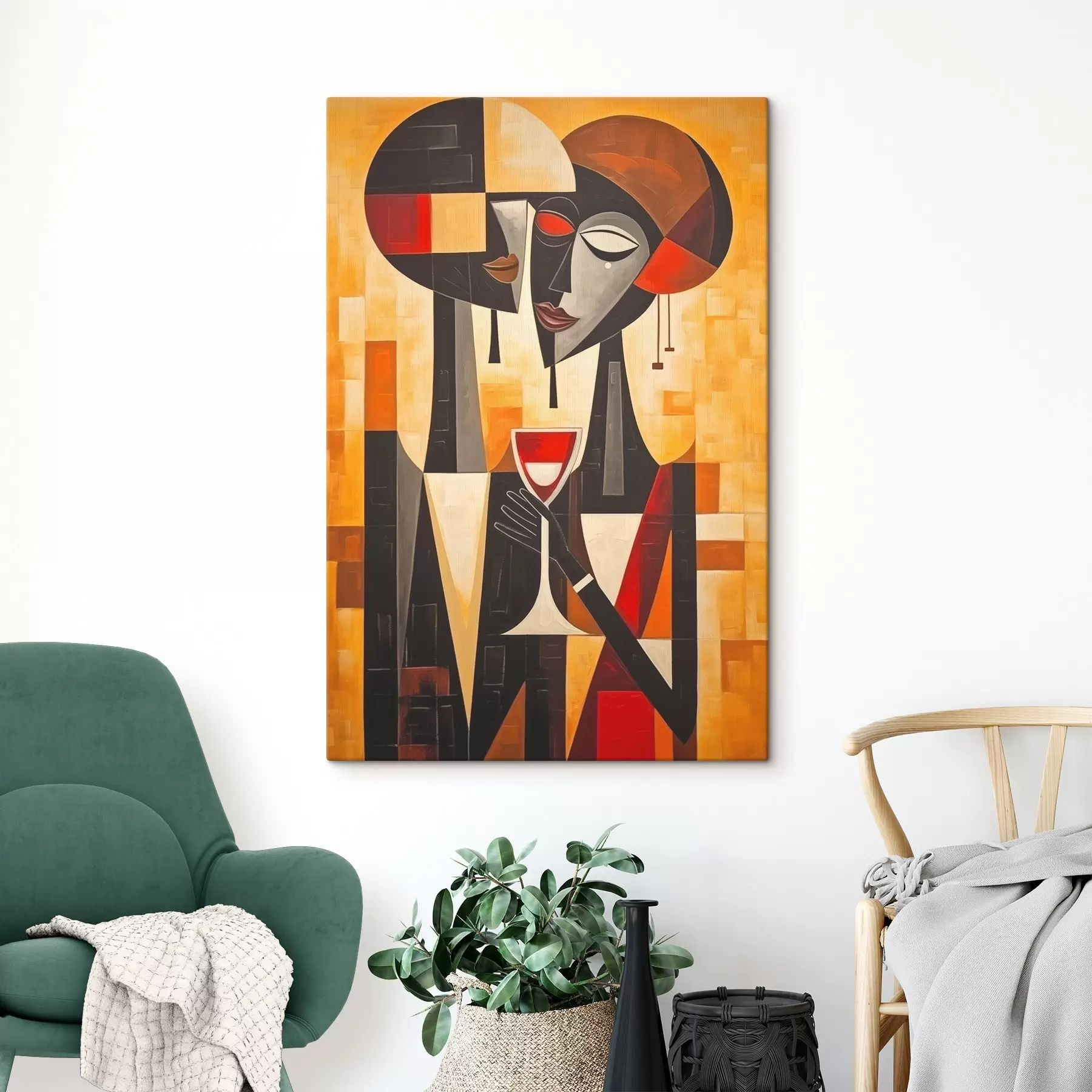 Wandbilder Zwei mit kubistischem Glas s45085