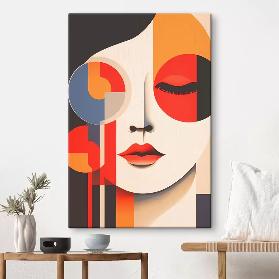Wandbilder Abstraktes Gesicht in geometrischen Formen s45086