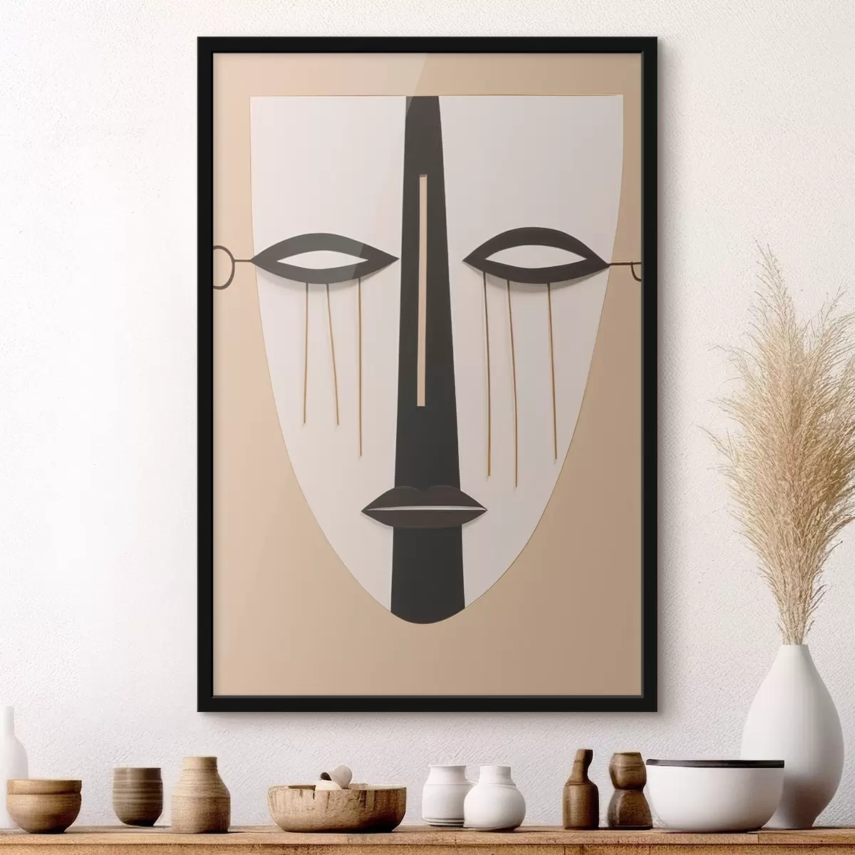 Poster Geometrisches abstraktes Gesicht f45083