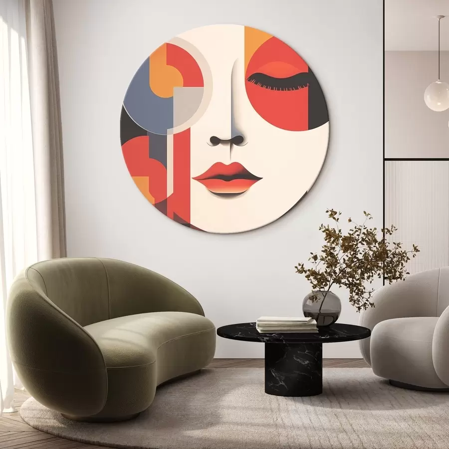 Wandbilder Abstraktes Gesicht in geometrischen Formen r45086