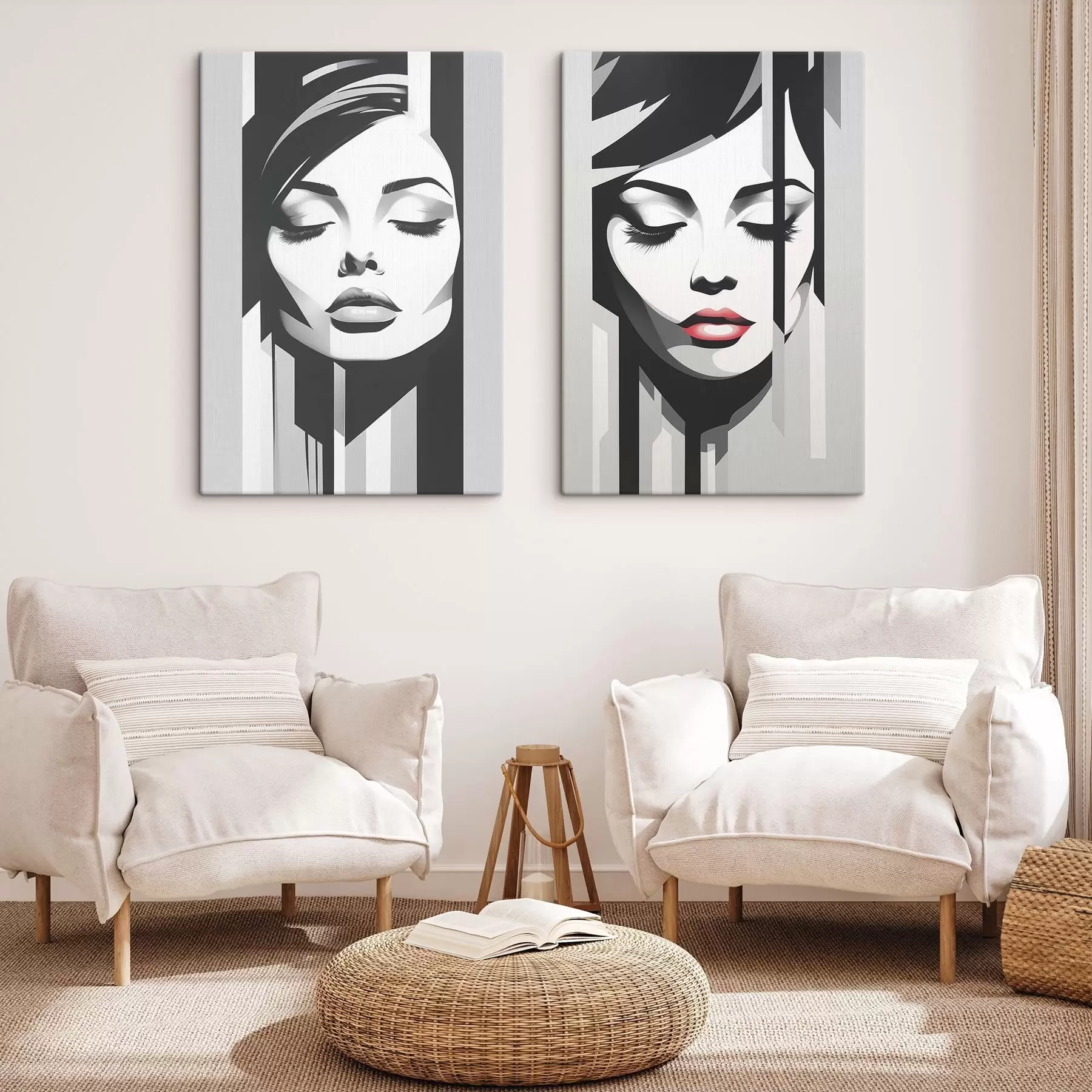 Wandbilder Geometrie von Frauengesichtern m00496