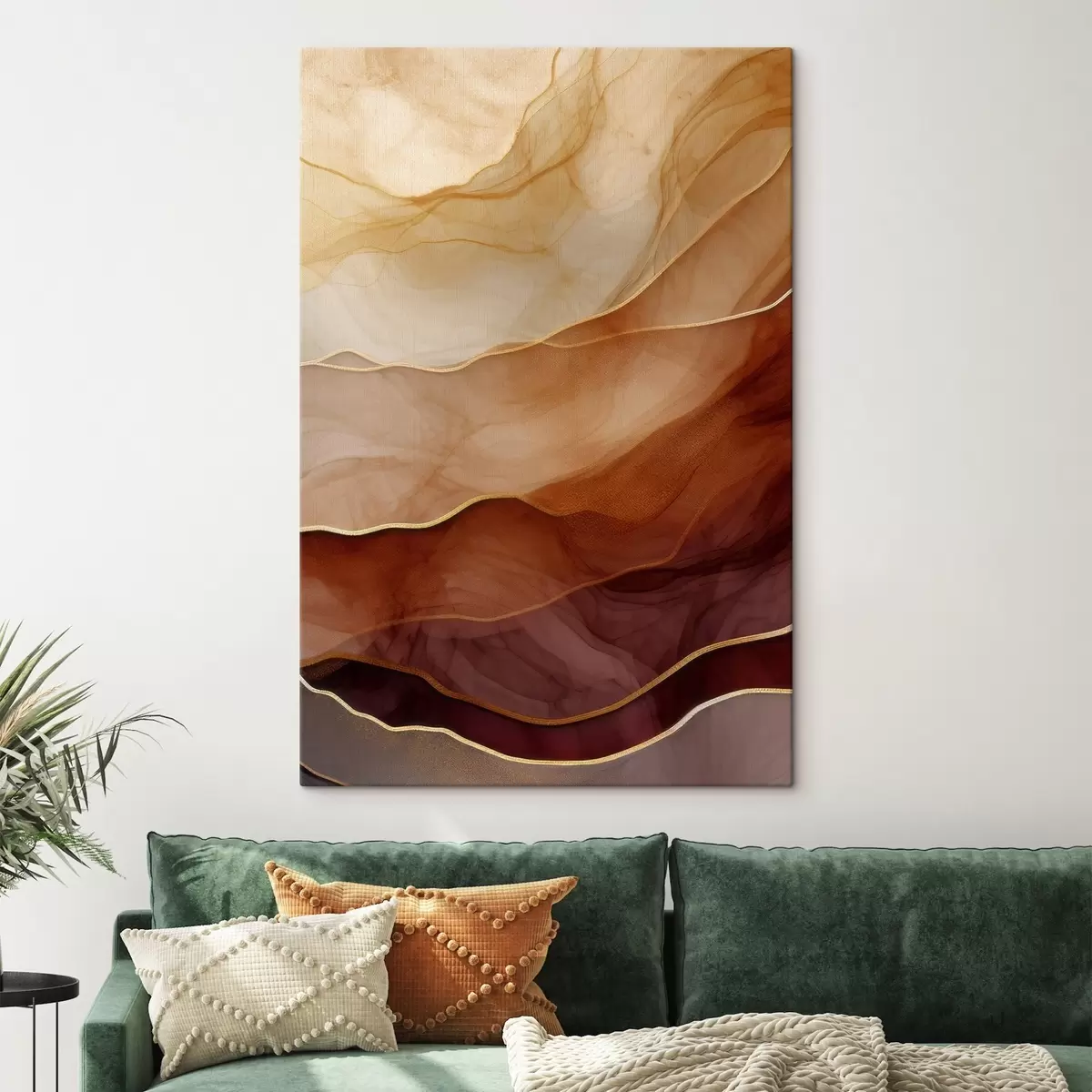 Wandbilder fließend, Sand, Schichten, minimal, weiche Linien, warme Töne, natürlich, Bewegung s45090