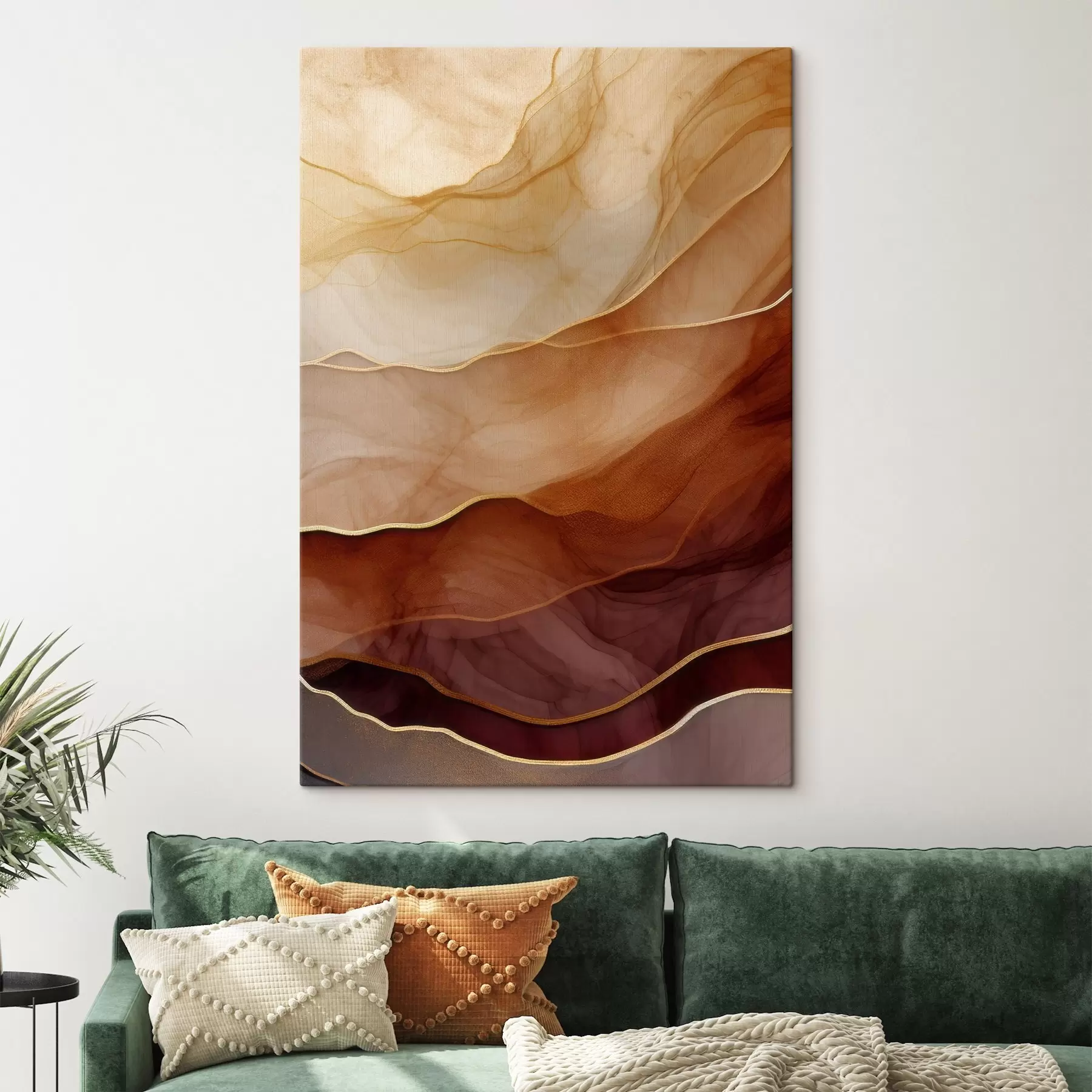 Wandbilder fließend, Sand, Schichten, minimal, weiche Linien, warme Töne, natürlich, Bewegung s45090