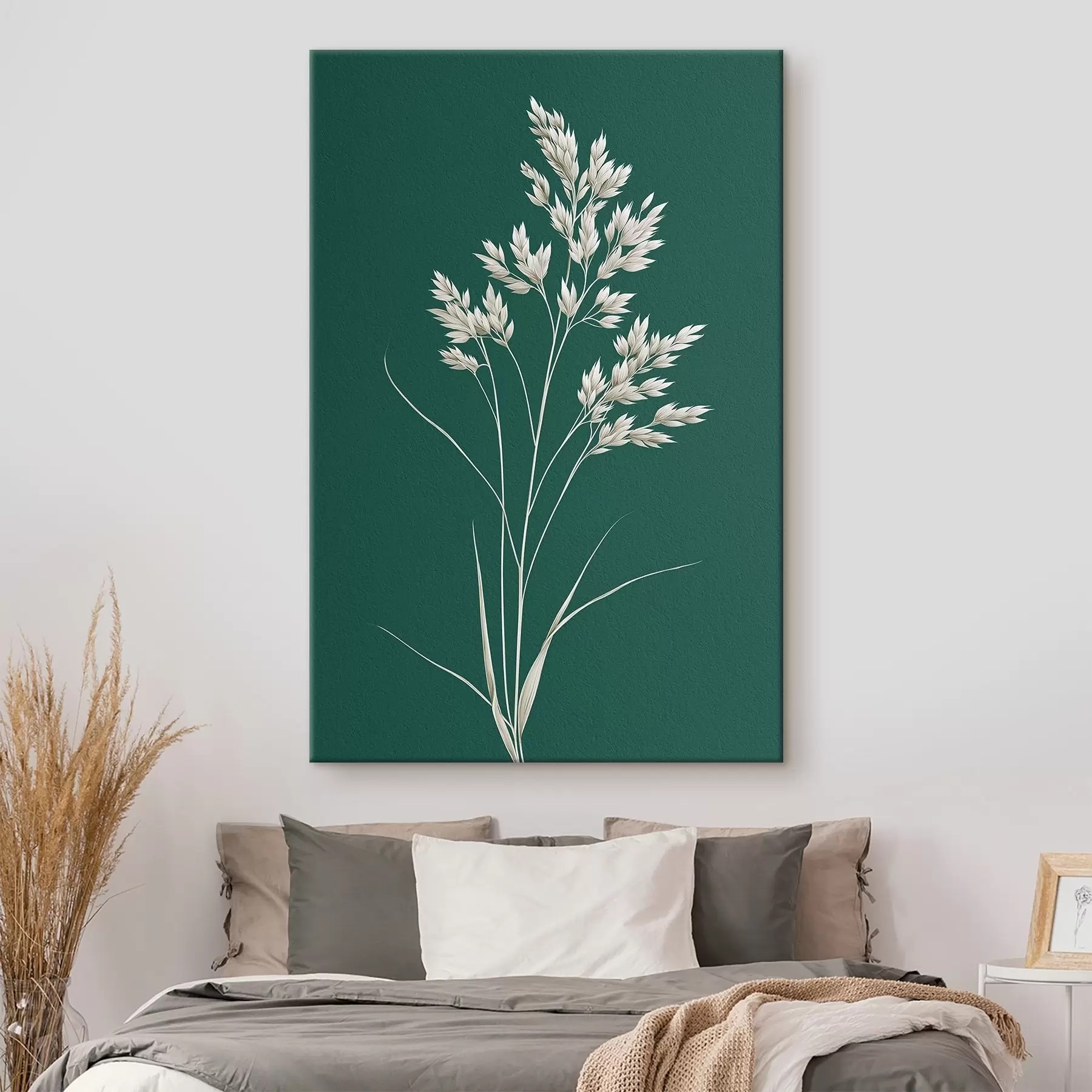 Wandbilder botanisch, minimal, Gras, Stamm, grüner Hintergrund, natürlich, Pflanze, flach s45091