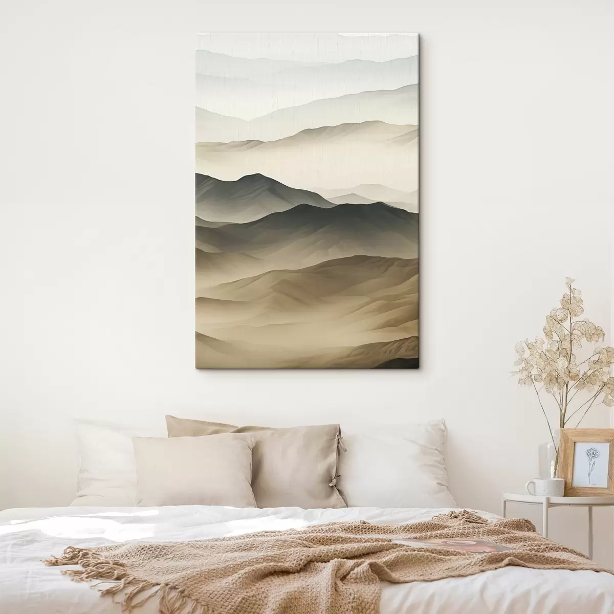 Wandbilder wüstenhügel, glatte Formen, verblasst, organische Textur, ruhig, minimal, Terrain s45097