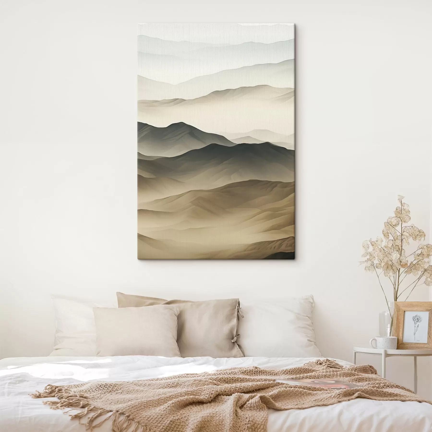 Wandbilder wüstenhügel, glatte Formen, verblasst, organische Textur, ruhig, minimal, Terrain s45097