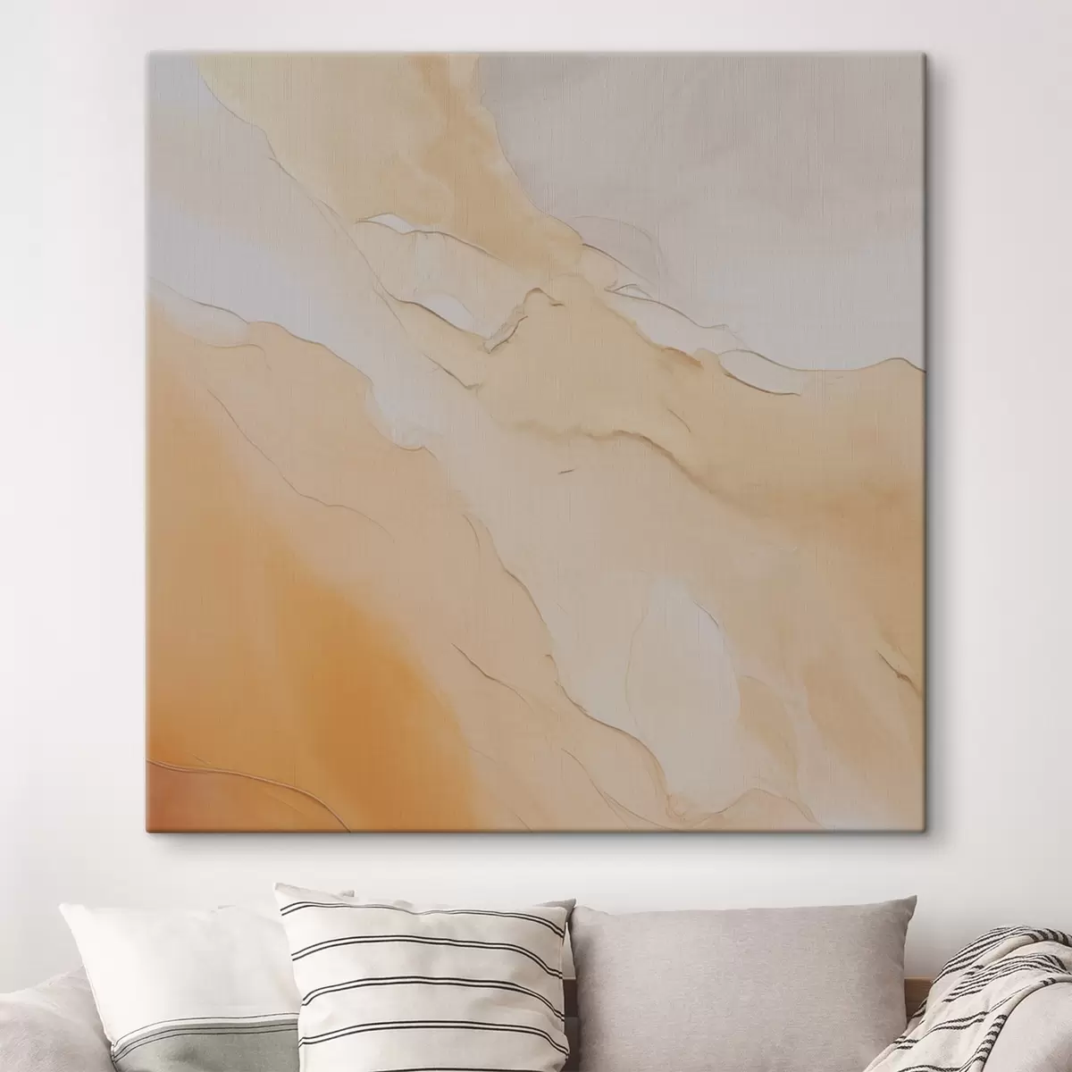 Wandbilder abstrakt, fließend, beige, orange, marmorierte Textur, weiche Mischung, organische Formen, glatt s45105