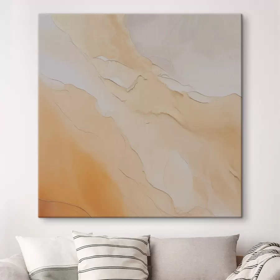 Wandbilder abstrakt, fließend, beige, orange, marmorierte Textur, weiche Mischung, organische Formen, glatt s45105