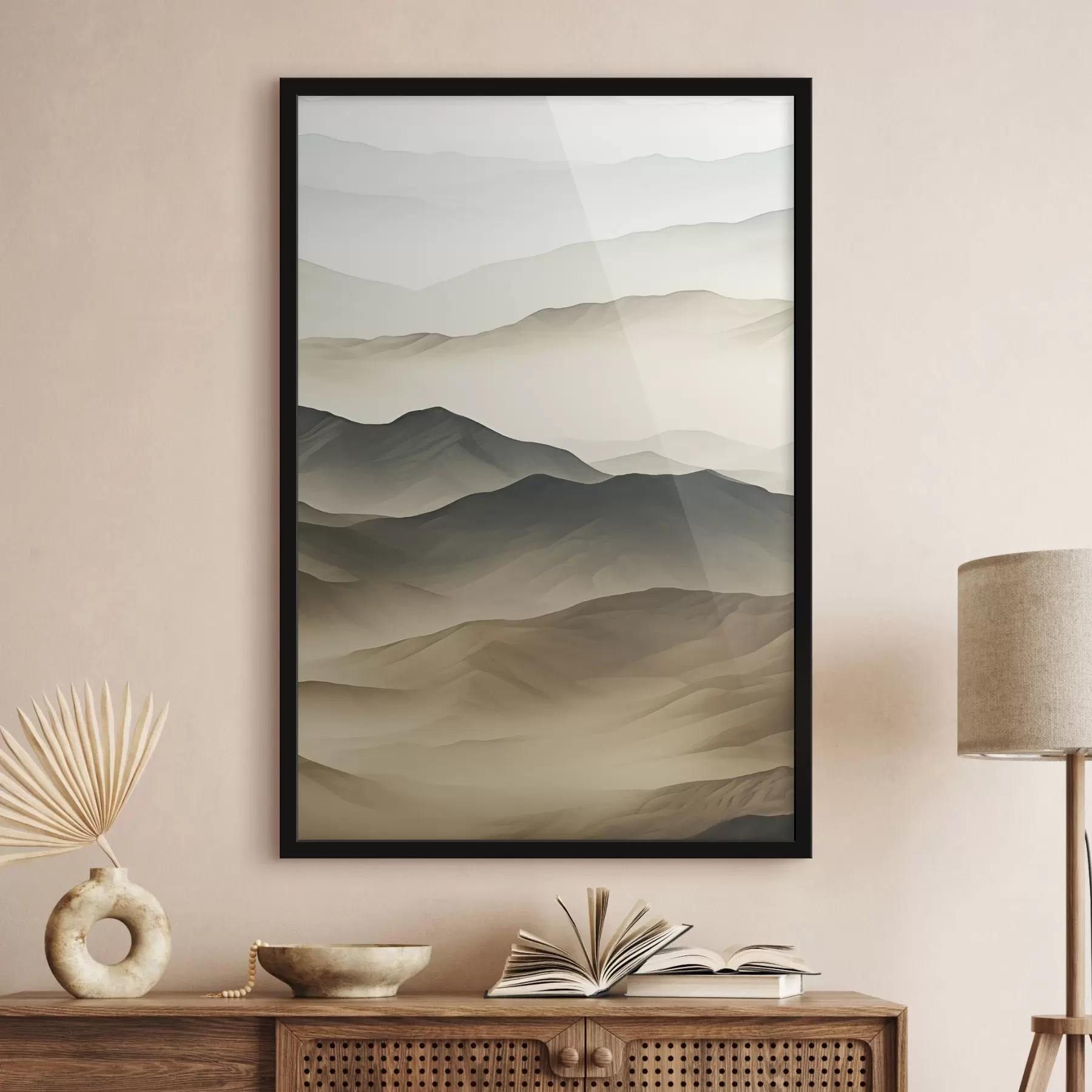 Fototapete wüstenhügel, glatte Formen, verblasst, organische Textur, ruhig, minimal, Terrain f45097