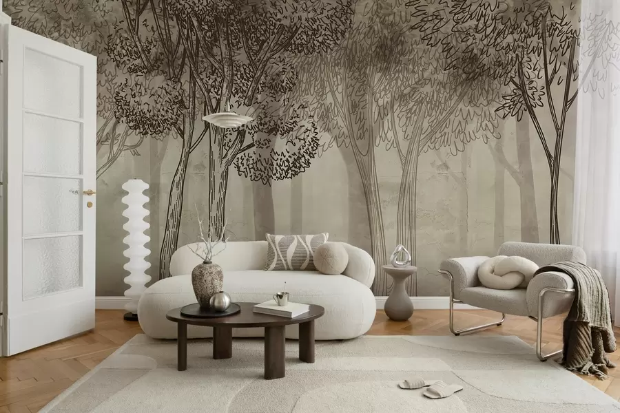 Fototapete Üppig belaubte Bäume w04251