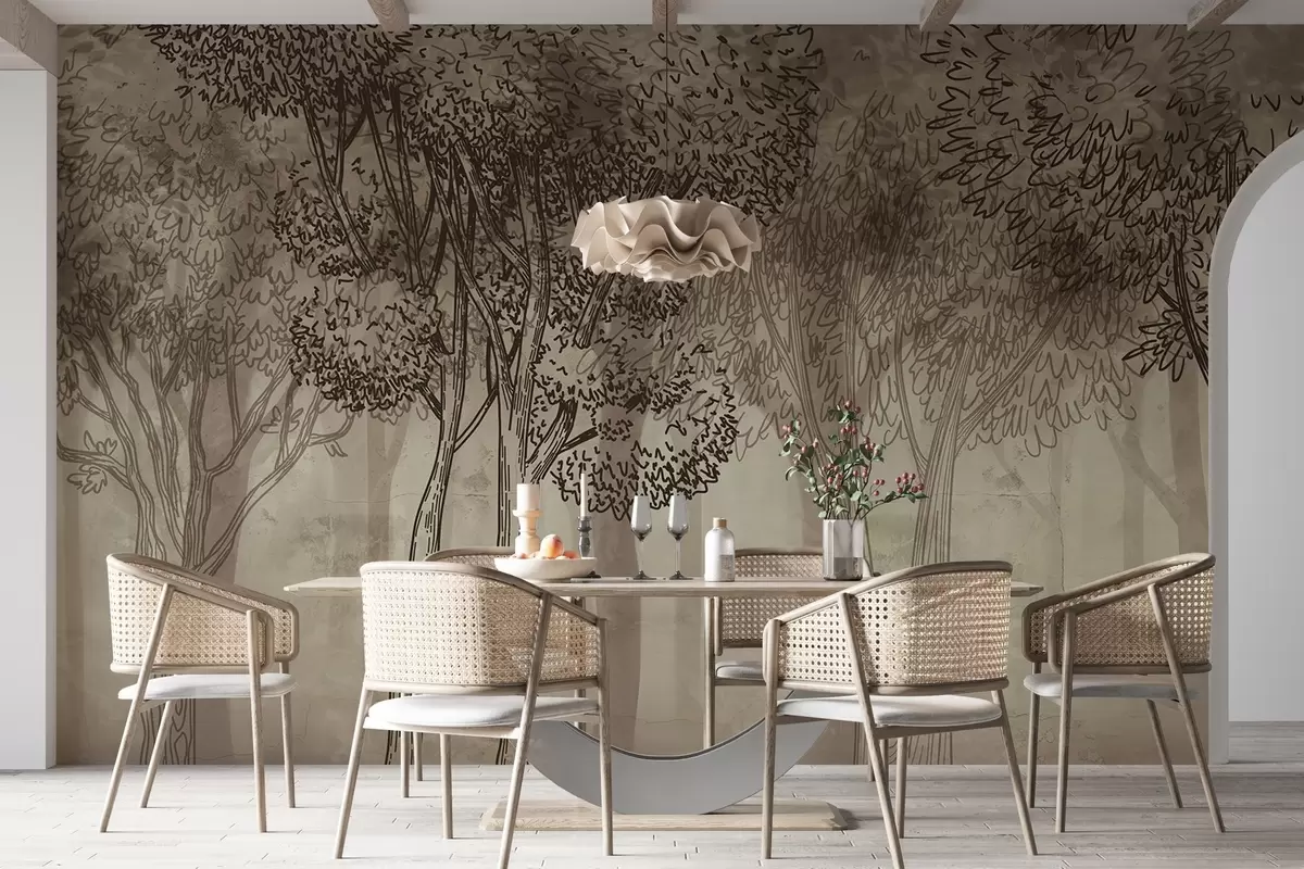 Fototapete Üppig belaubte Bäume w04251