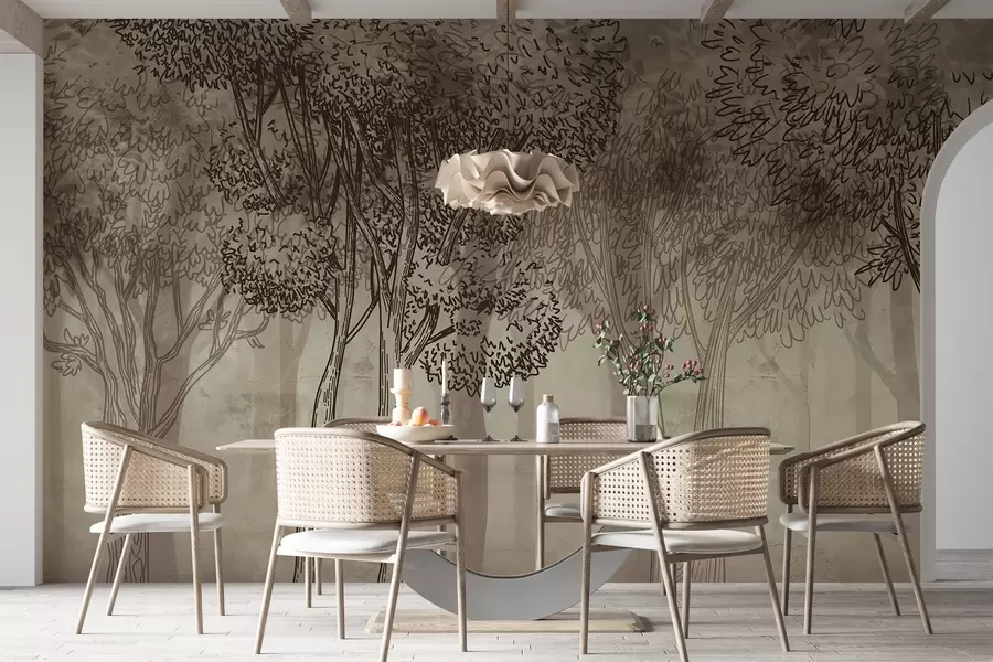 Fototapete Üppig belaubte Bäume w04251