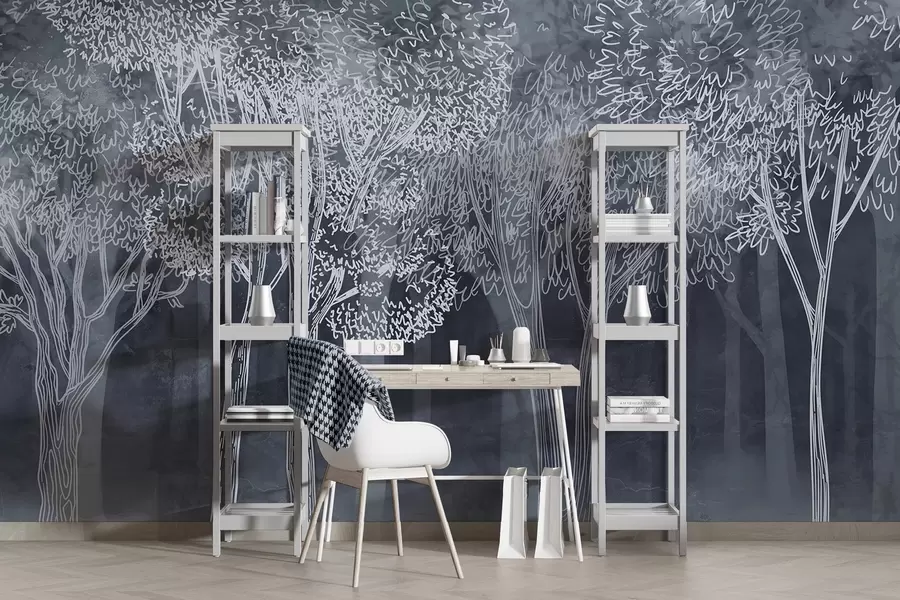 Fototapete Üppig belaubte Bäume w04251v2