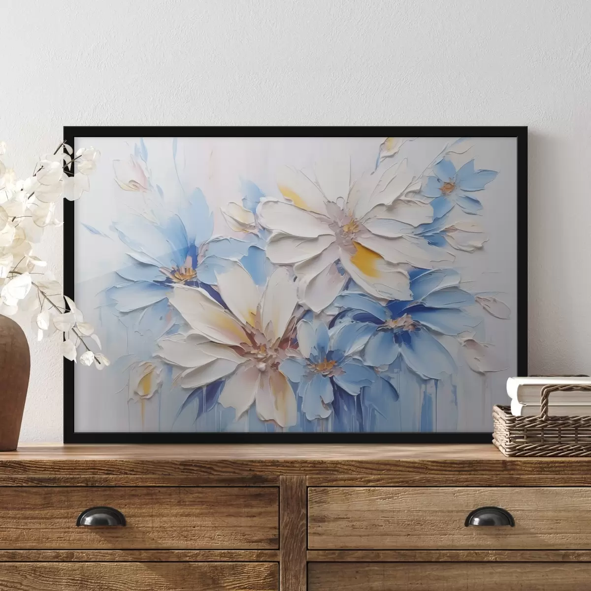 Poster Blumen abstrakte Nachahmung Pinselstriche f45115