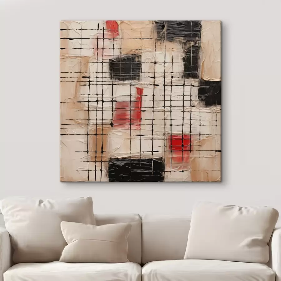 Wandbilder Abstraktion mit Linien und Nachahmung von Pinselstrichen s45122