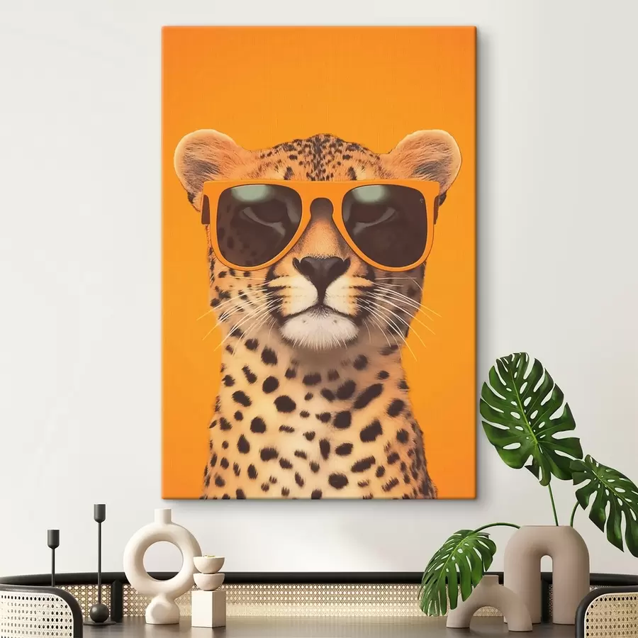 Wandbilder Gepard mit Sonnenbrille s45144