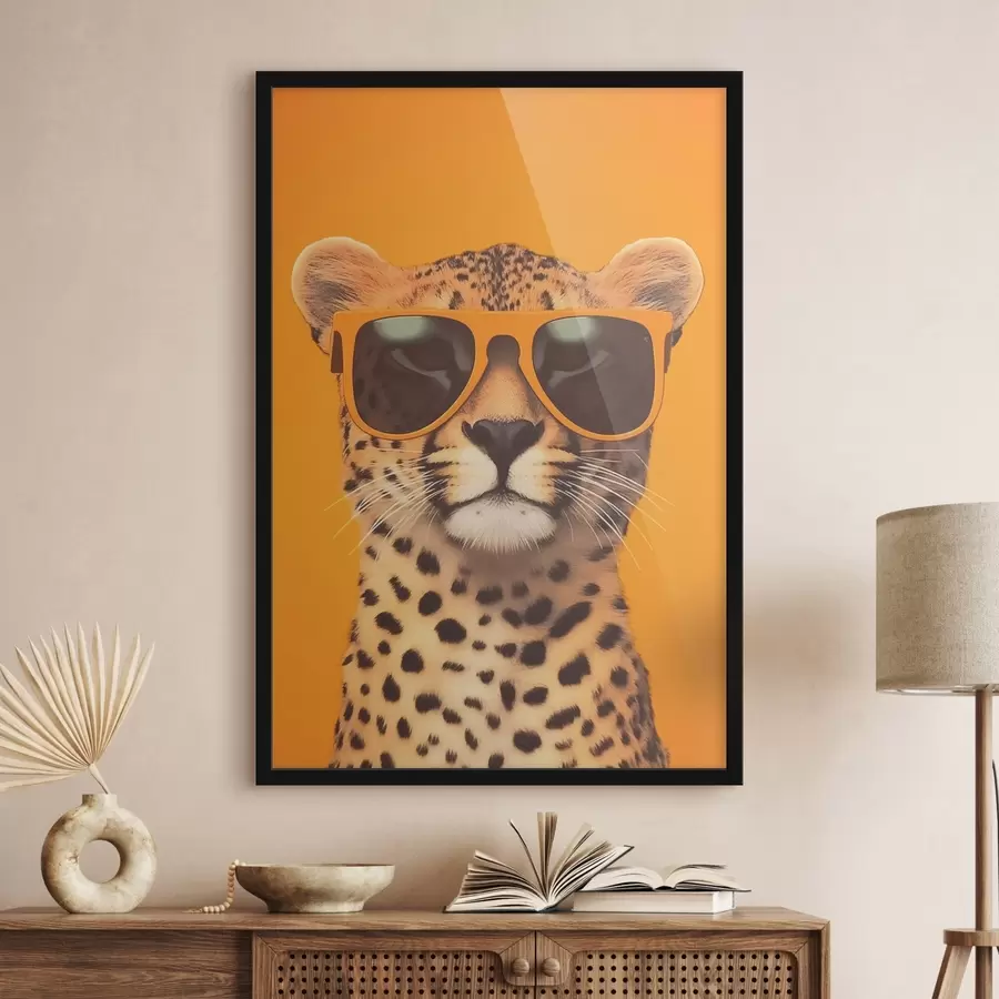 Fototapete Gepard mit Sonnenbrille f45144