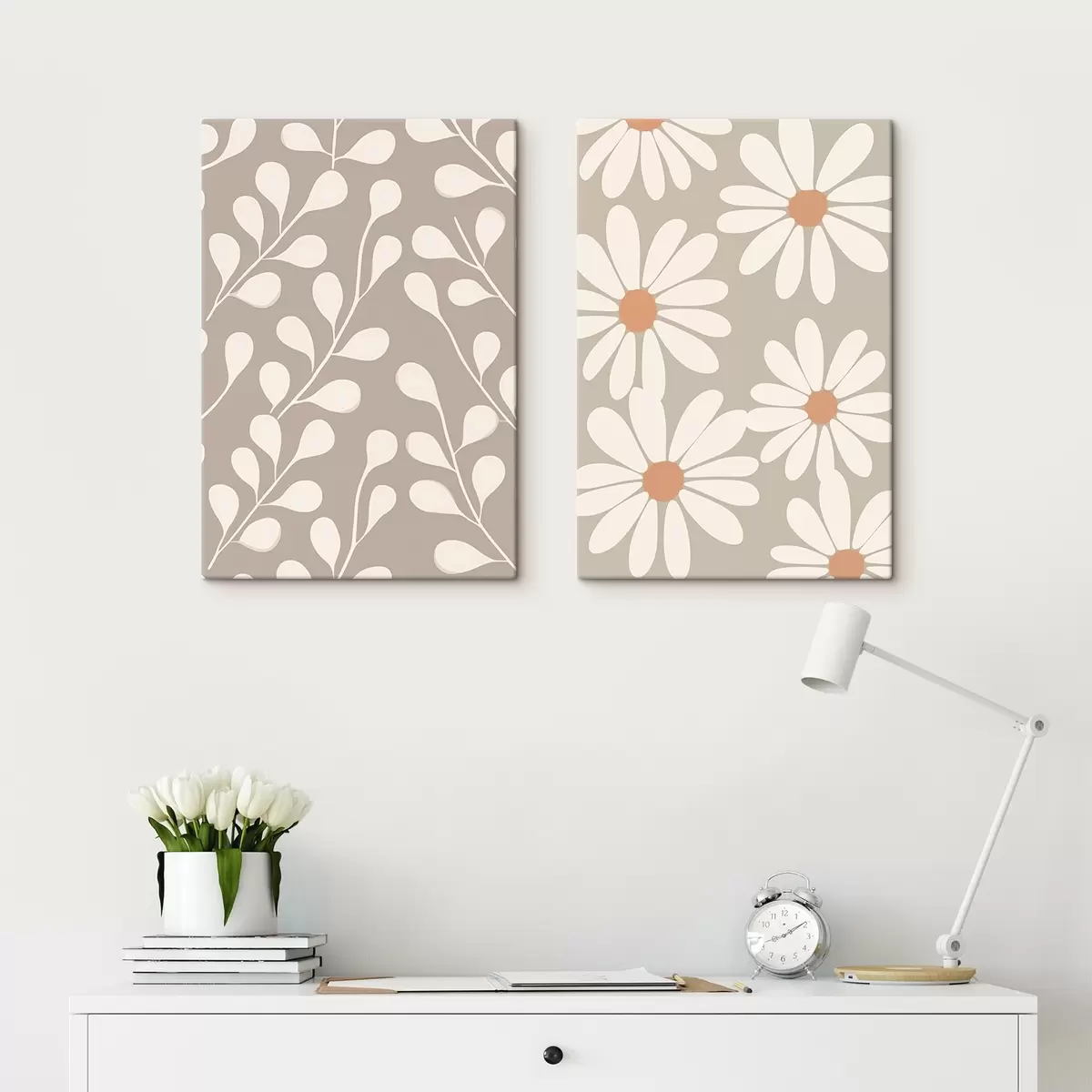 Wandbilder Zweige und Gänseblümchen m00510