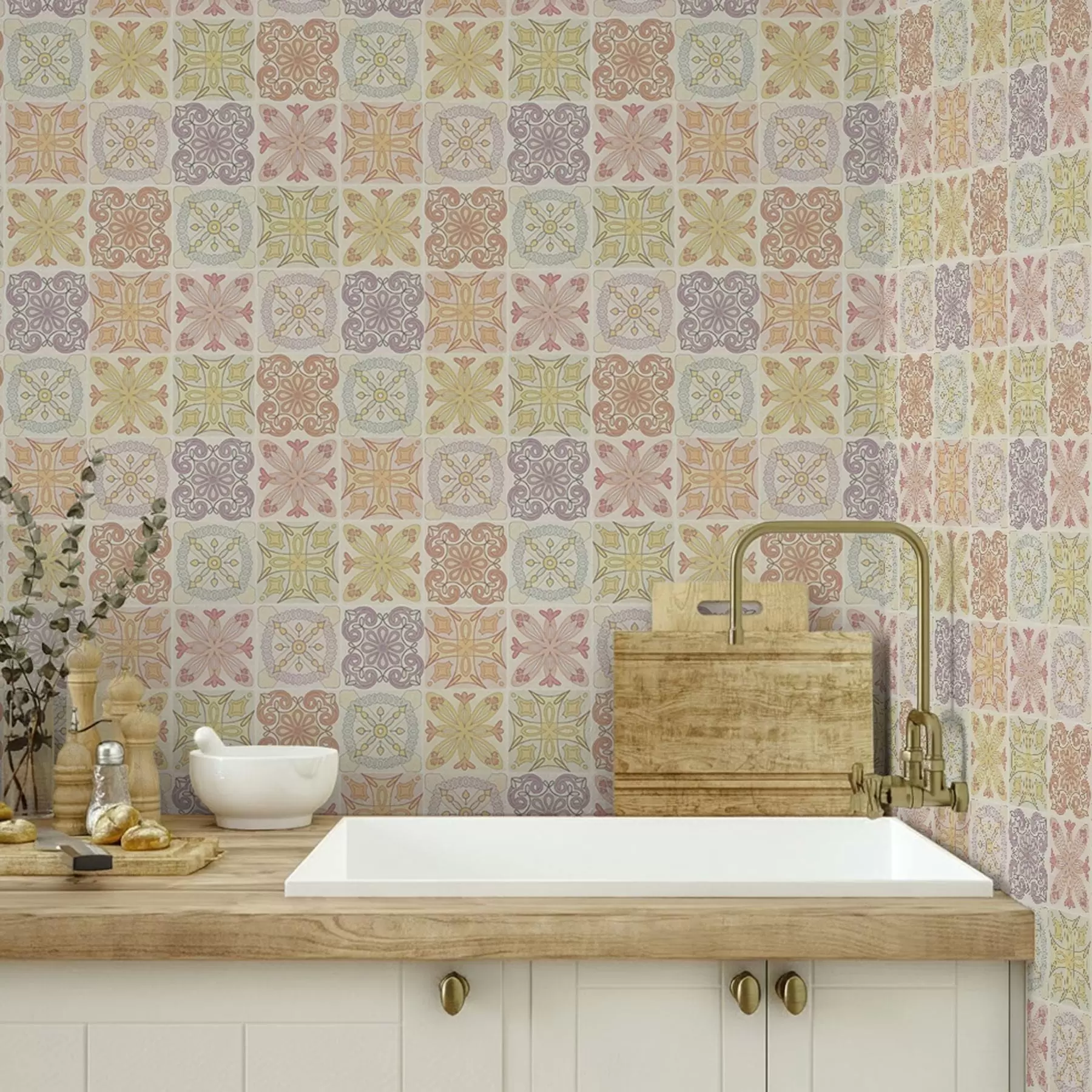 Fototapete Farbige geometrische Kachelornamente a00284