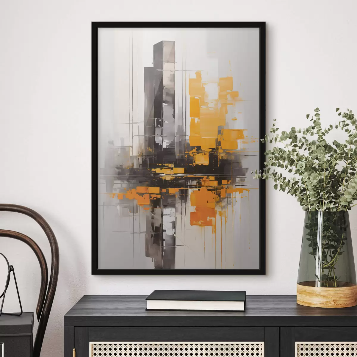 Poster Abstraktion mit Wolkenkratzern f45162