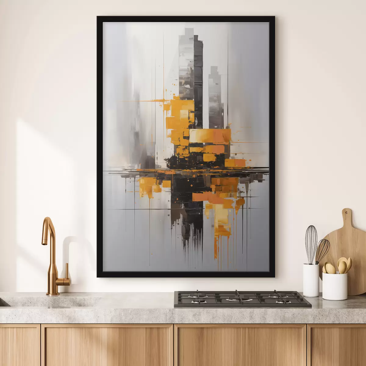 Poster Abstraktion mit Wolkenkratzern f45163