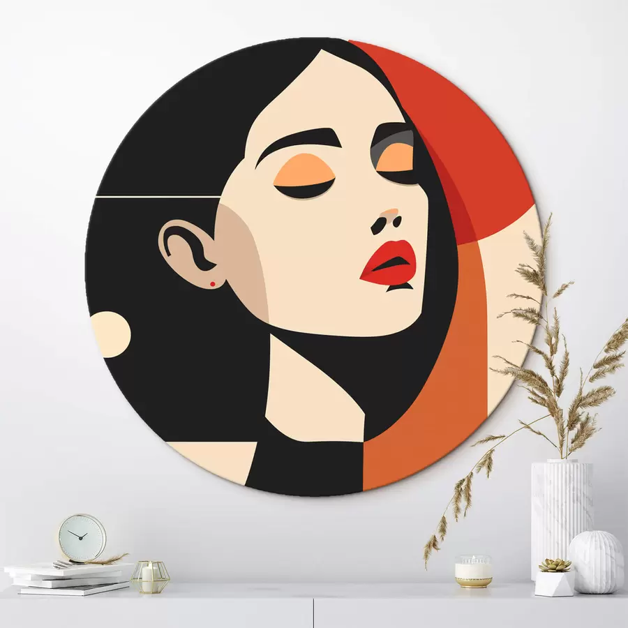 Wandbilder Abstraktes Porträt einer Frau im Bauhaus-Stil r45166