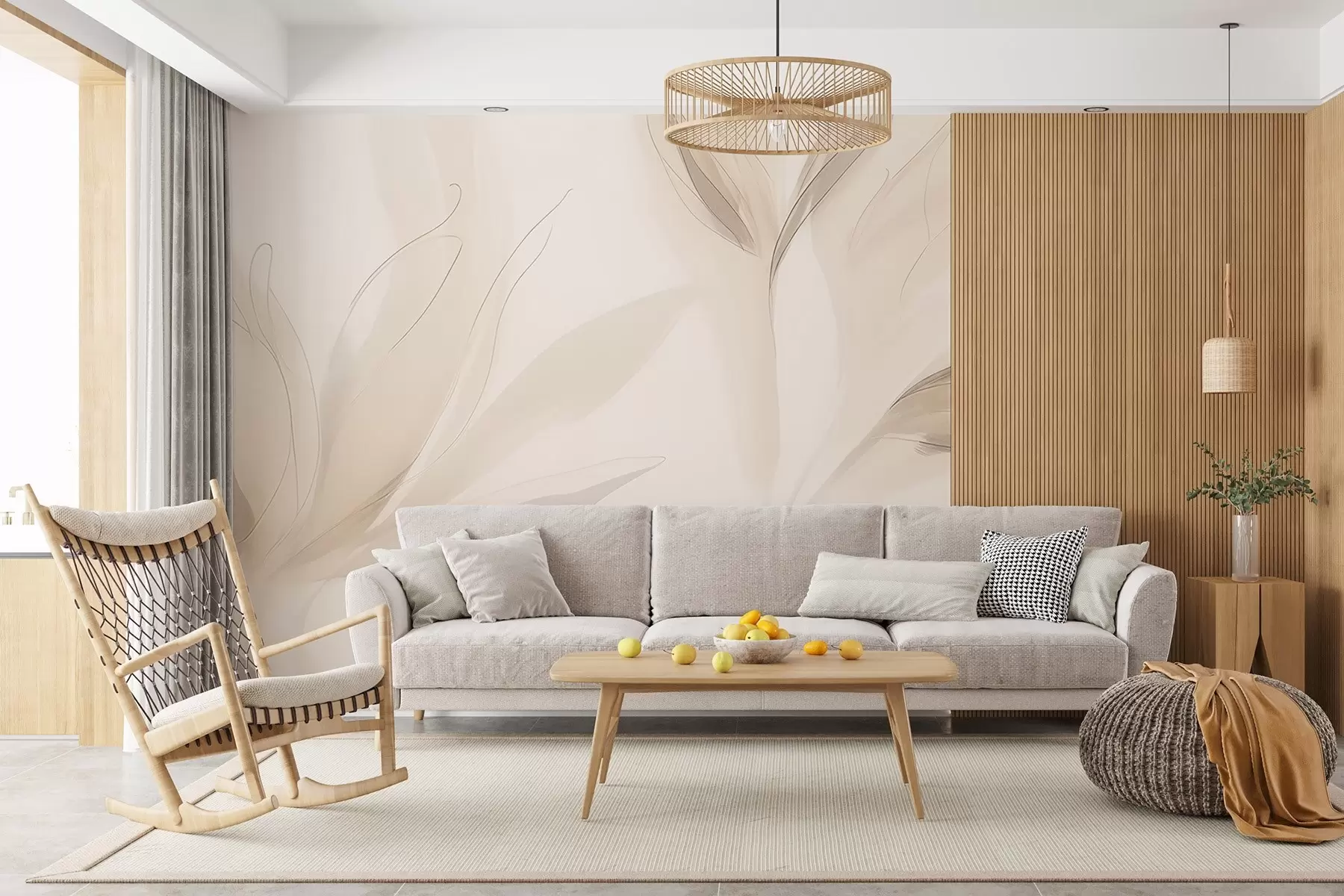 Fototapete Leichte abstrakte Blätter w04243