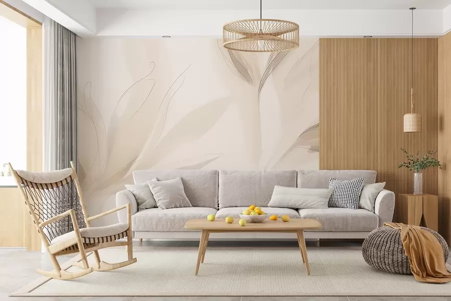 Fototapete Leichte abstrakte Blätter w04243