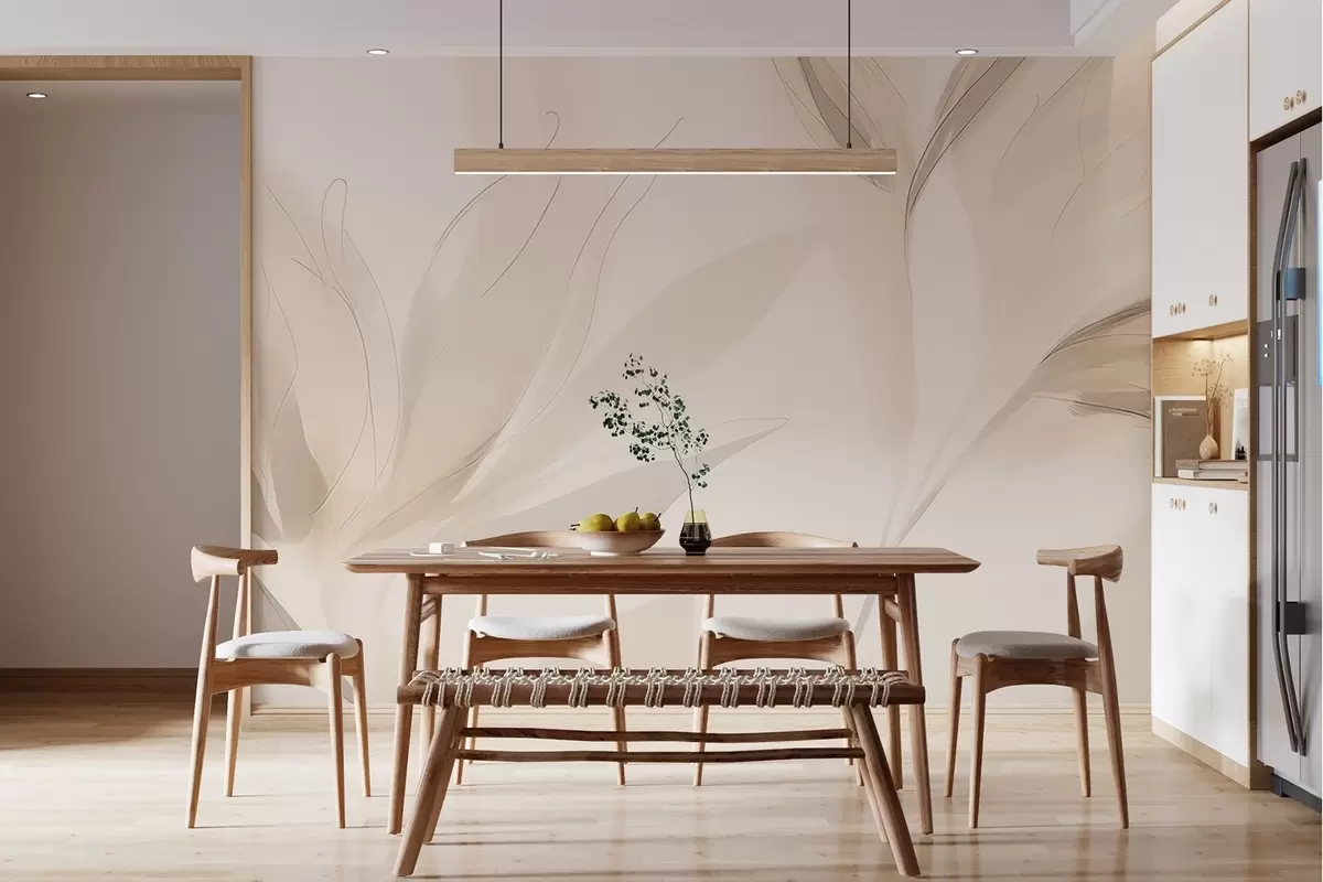 Fototapete Leichte abstrakte Blätter w04243