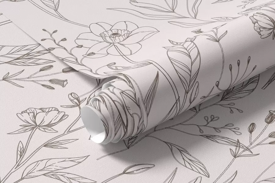 Fototapete Minimalistische Wildblumen