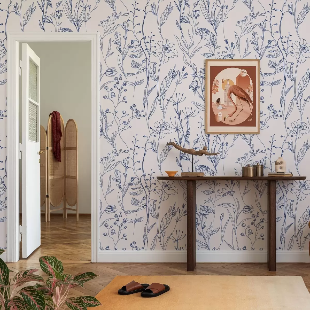 Tapete Minimalistische Wildblumen