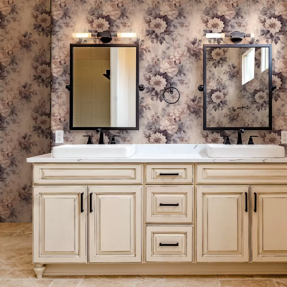 Tapete Vintage-Aquarell-Blumen