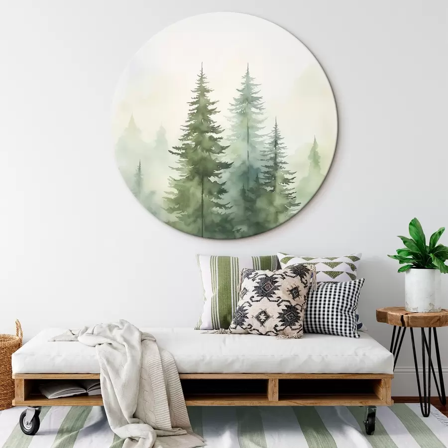 Wandbilder Tannenbäume im Nebel r45208