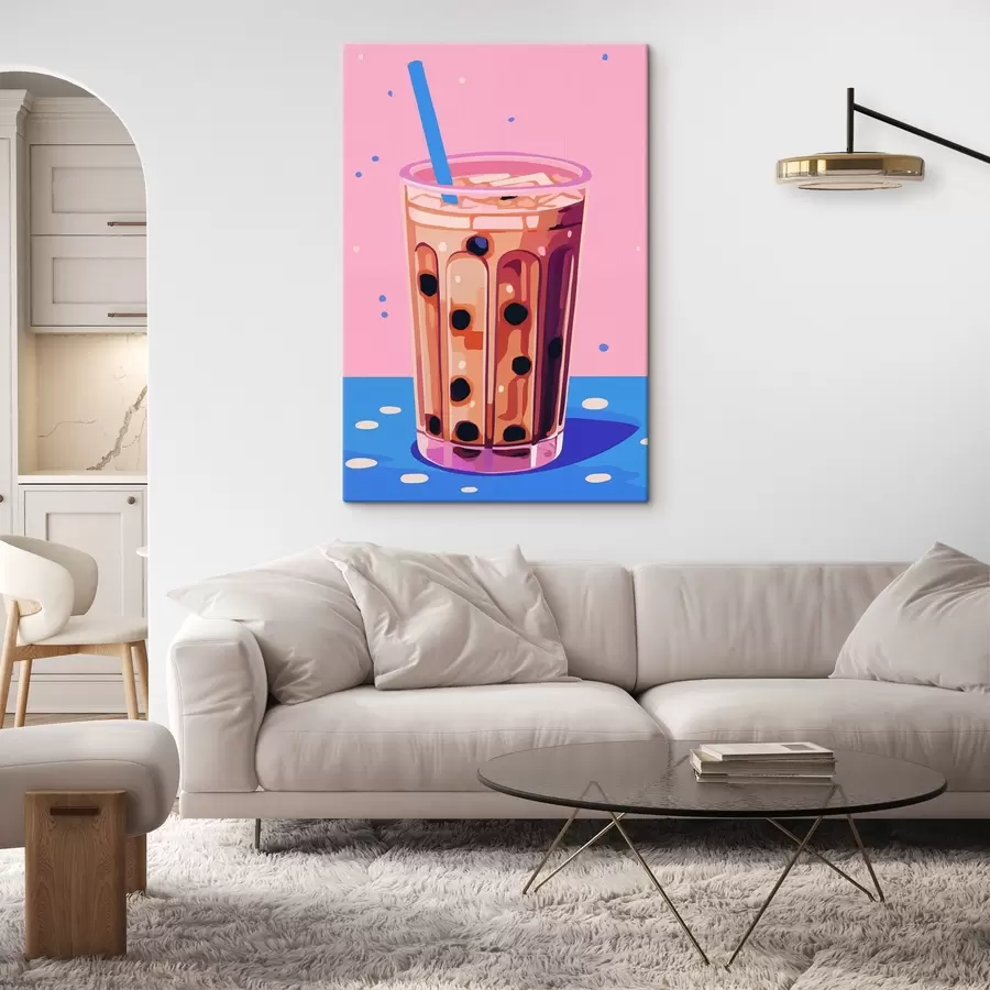 Wandbilder Gläser mit Bubble Tea s45217