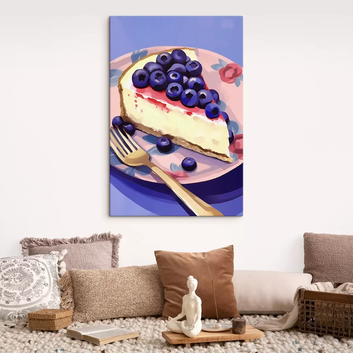 Wandbilder Käsekuchen mit Heidelbeeren s45229
