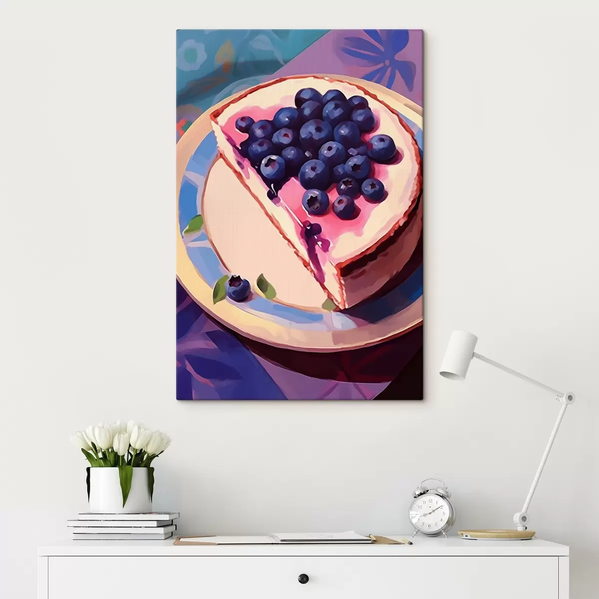 Wandbilder Käsekuchen mit Heidelbeeren s45230