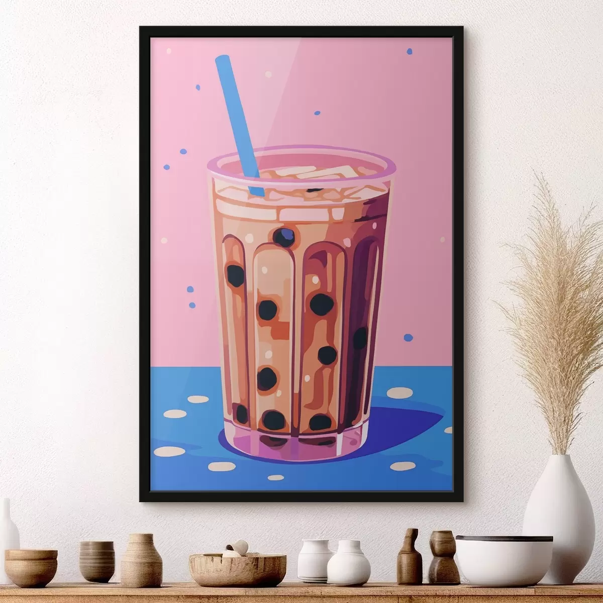 Poster Gläser mit Bubble Tea f45217