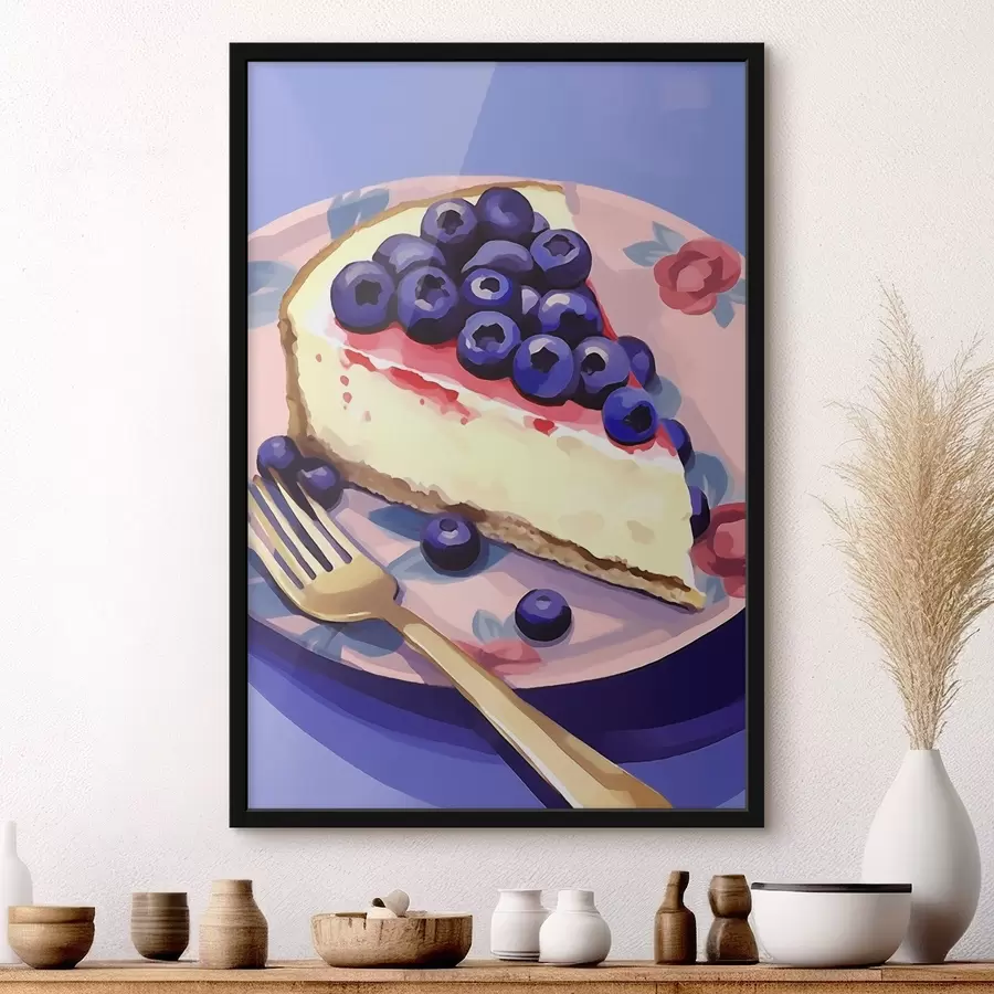 Fototapete Käsekuchen mit Heidelbeeren f45229