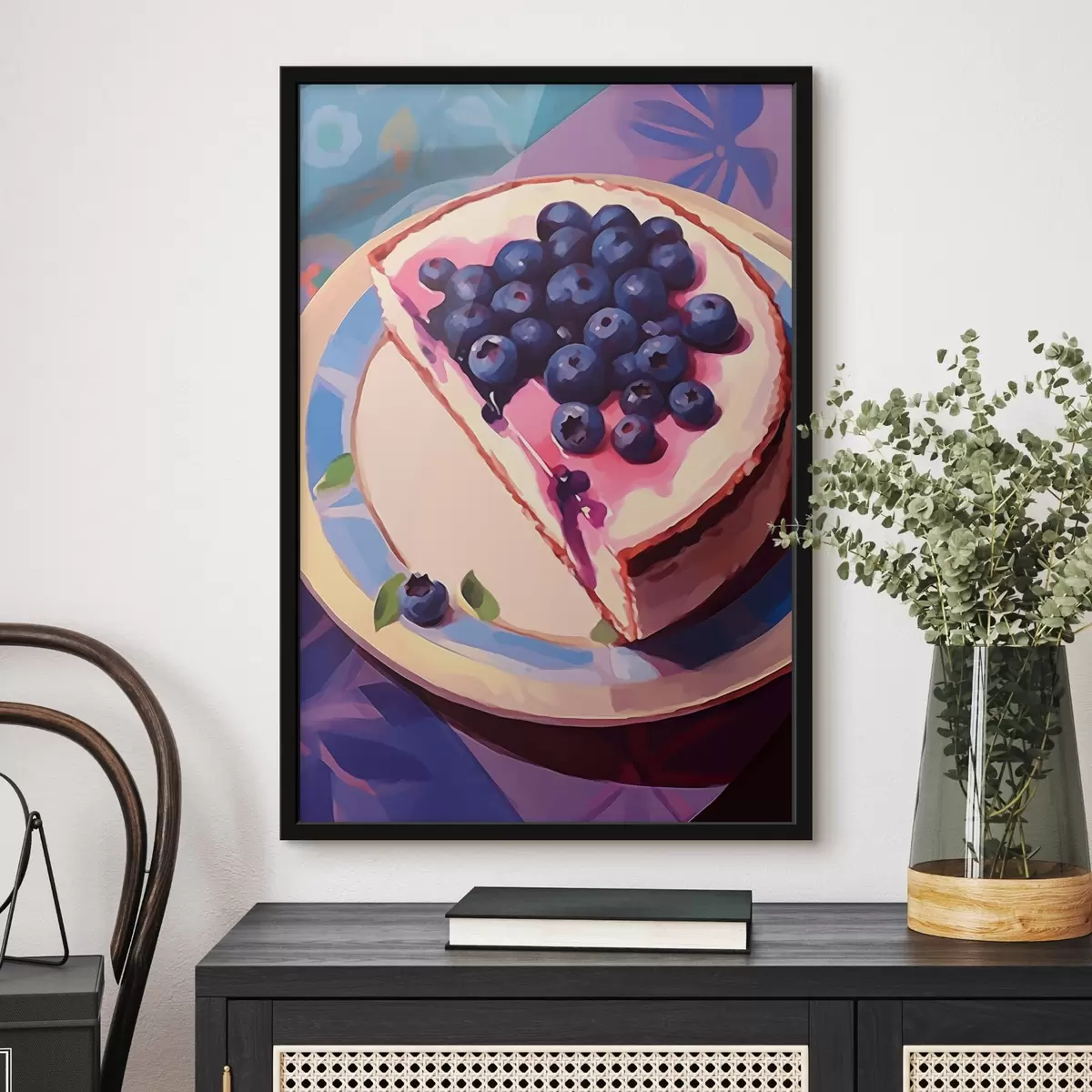 Poster Käsekuchen mit Heidelbeeren f45230