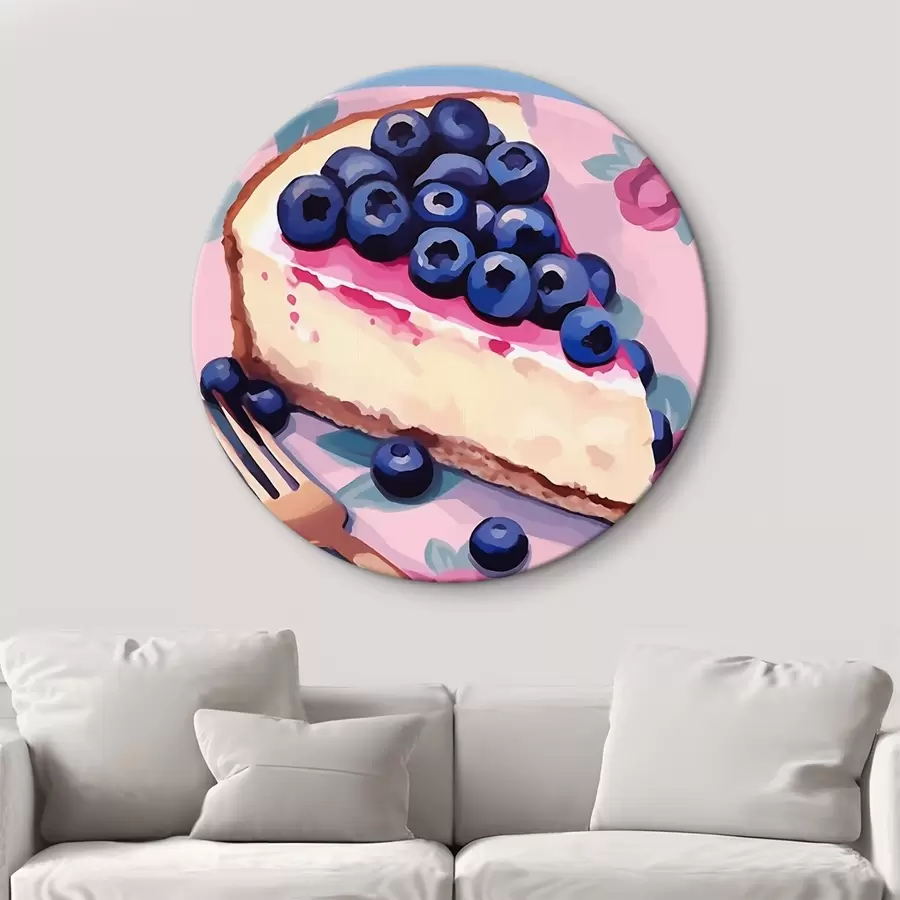 Wandbilder Käsekuchen mit Heidelbeeren r45228