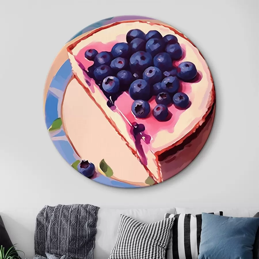 Wandbilder Käsekuchen mit Heidelbeeren r45229